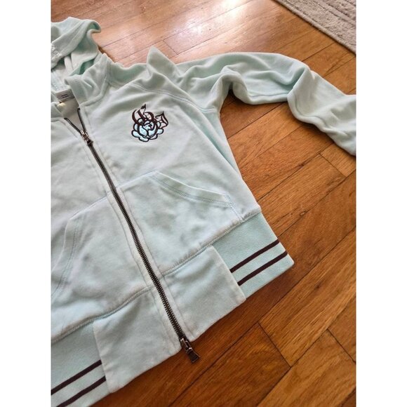 Guess Jeans Floral Long Sleeve Full Zip Hoodie Light Blue S/P A001163 - Picture 8 of 12